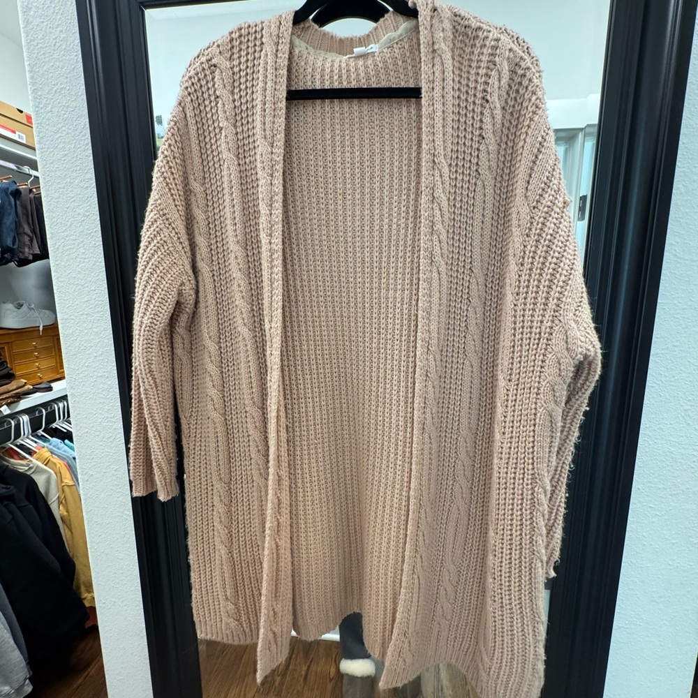 Women's Pink Sweater Cardigan